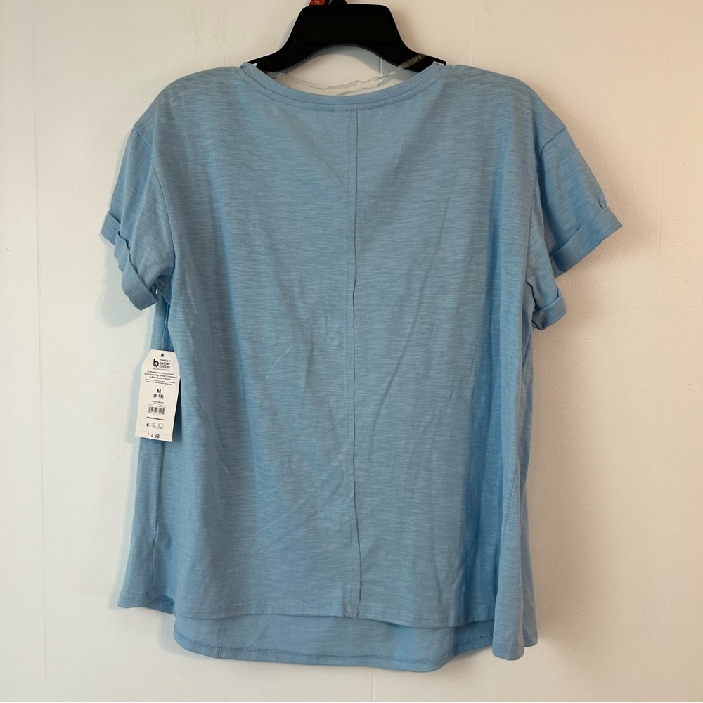 Time and Tru Sky Blue‎ Short Sleeve Top maternity, medium new with tags - Picture 6 of 6